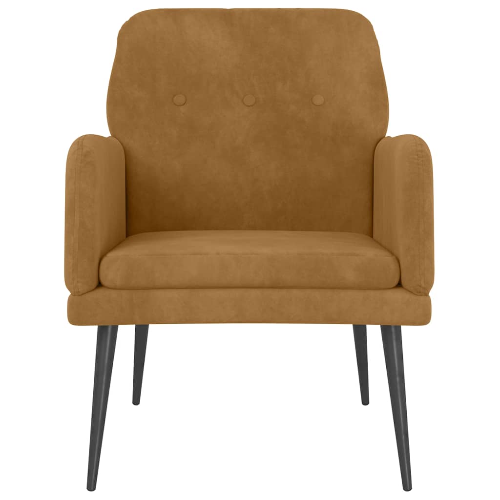 Cadeira c/ apoio de braços 62x79x79 cm veludo castanho