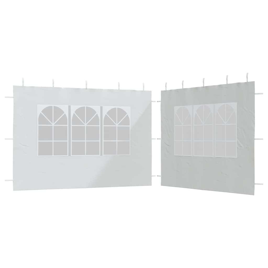 Parede lateral com janela p/ tenda de festas 2 pcs PE branco