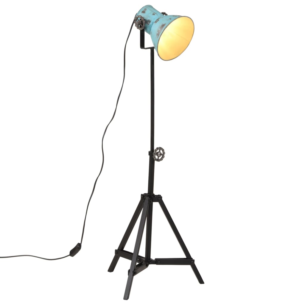 Candeeiro de pé 25 w 35x35x65/95 cm e27 azul desgastado