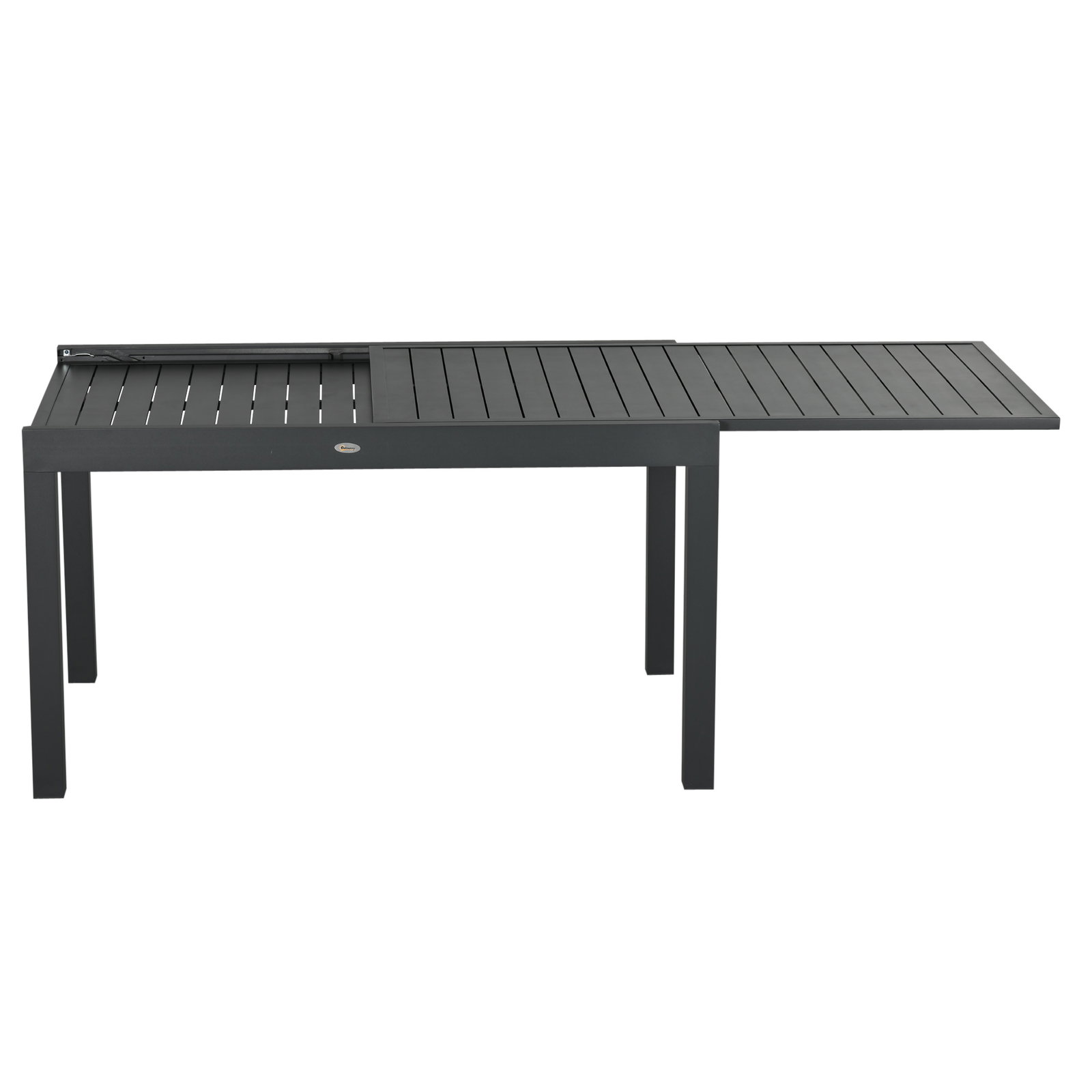 Conjunto de jardim refeição de 9 peças com mesa extensível 8 cadeiras empilháveis 135-270x89x74cm cinza