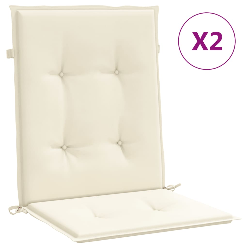 Almofadões lombares p/ cadeiras de jardim 2pcs oxford creme