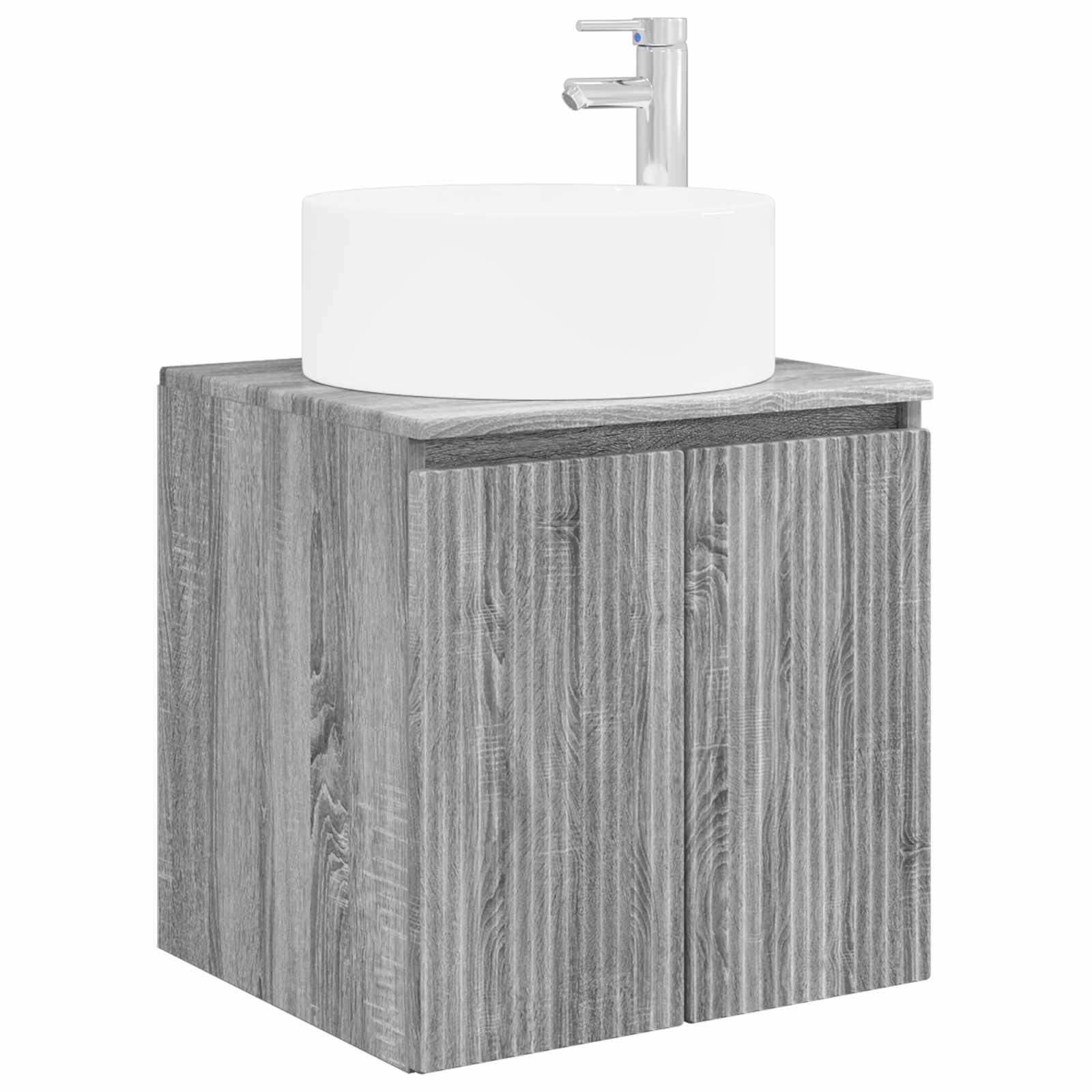 Vanidade de pia de parede sonoma cinzento 49,5 x 44,5 x 65,5 cm