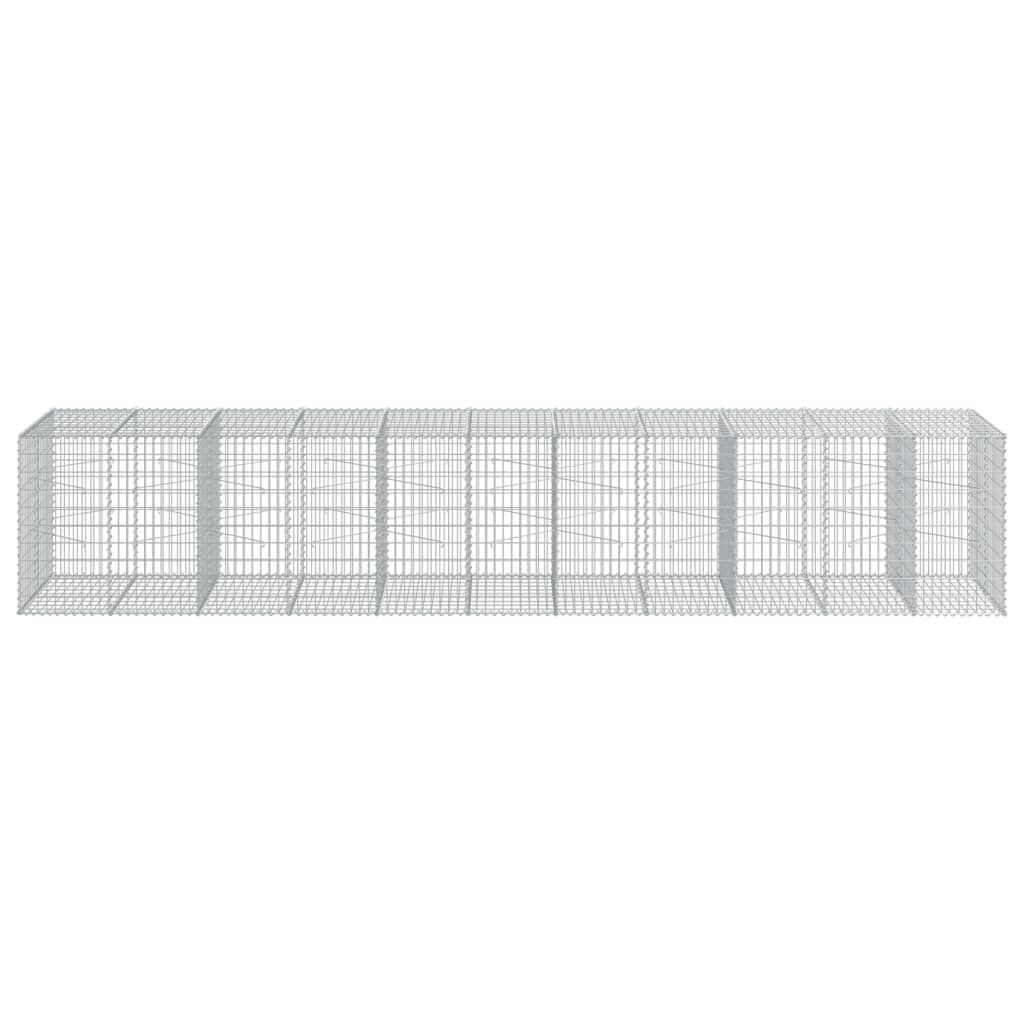 Cesto gabião com cobertura 550x100x100 cm ferro galvanizado