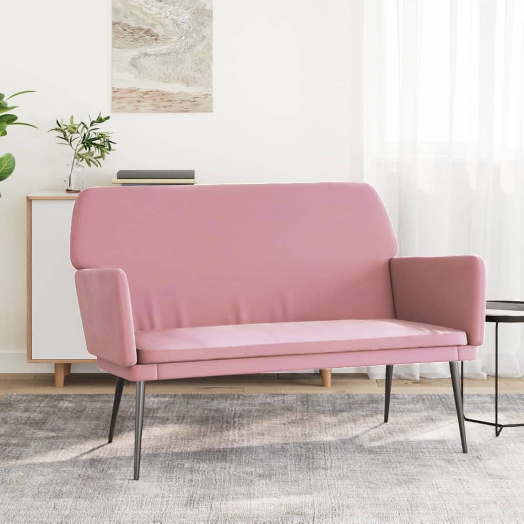 Banco 108x79x79 cm veludo rosa