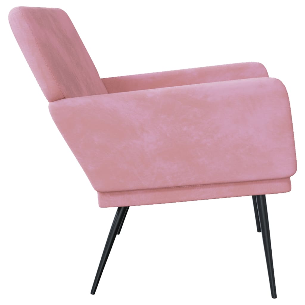 Banco 108x79x79 cm veludo rosa