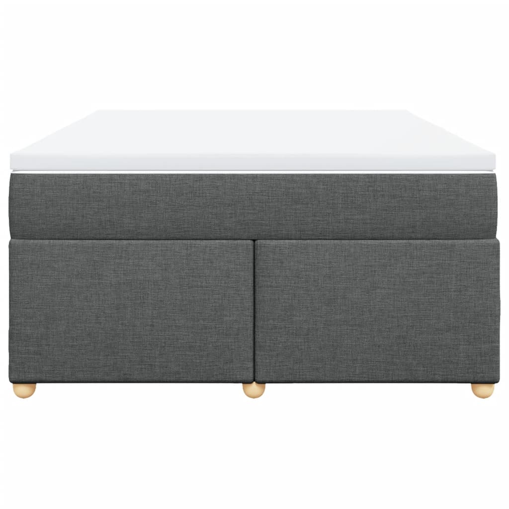 Cama com molas/colchão 140x190 cm tecido cinzento-escuro