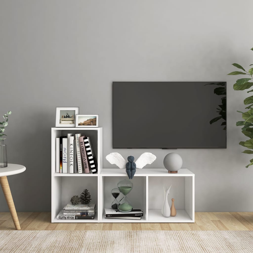 Móveis de TV 2 pcs 72x35x36,5 cm derivados de madeira branco