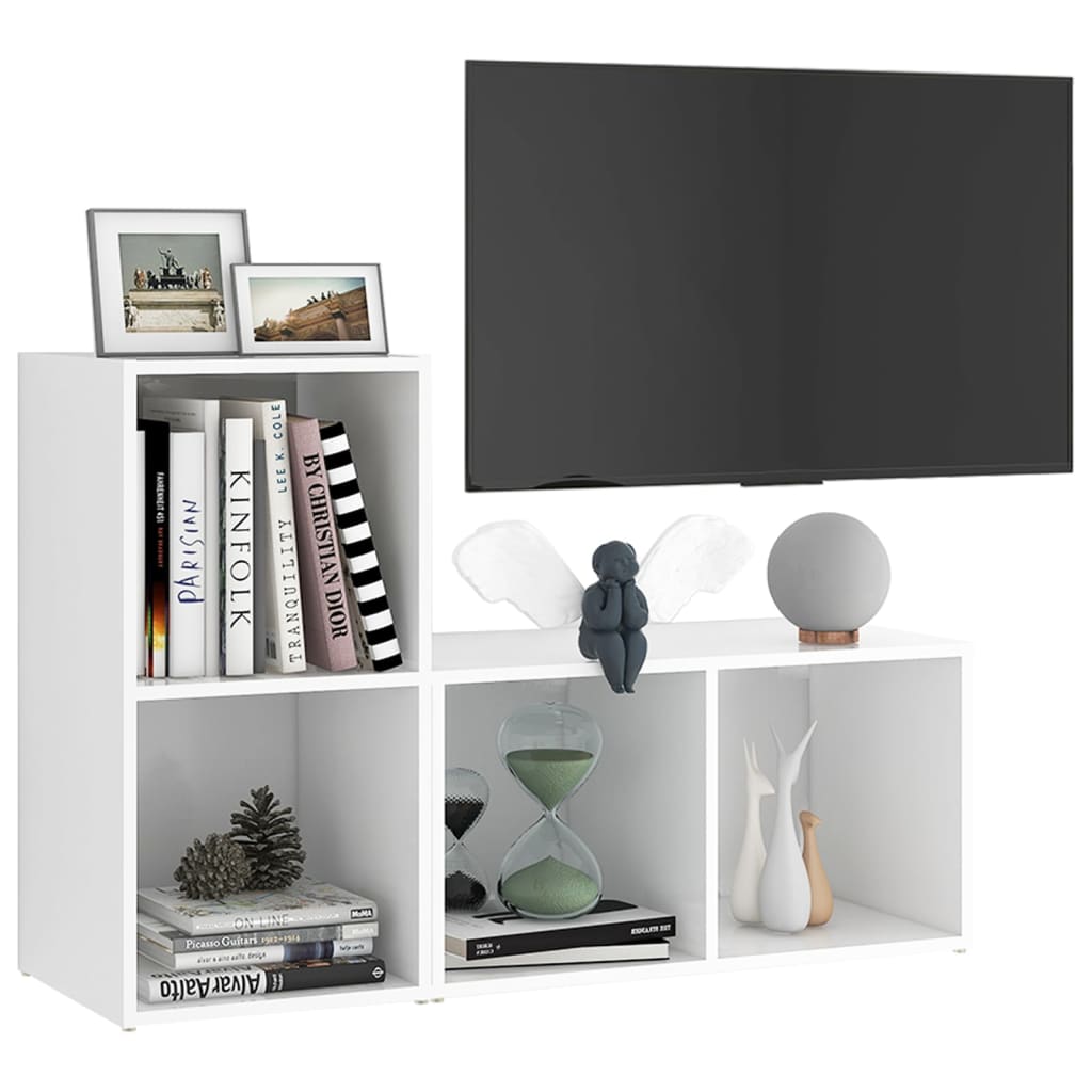 Móveis de TV 2 pcs 72x35x36,5 cm derivados de madeira branco