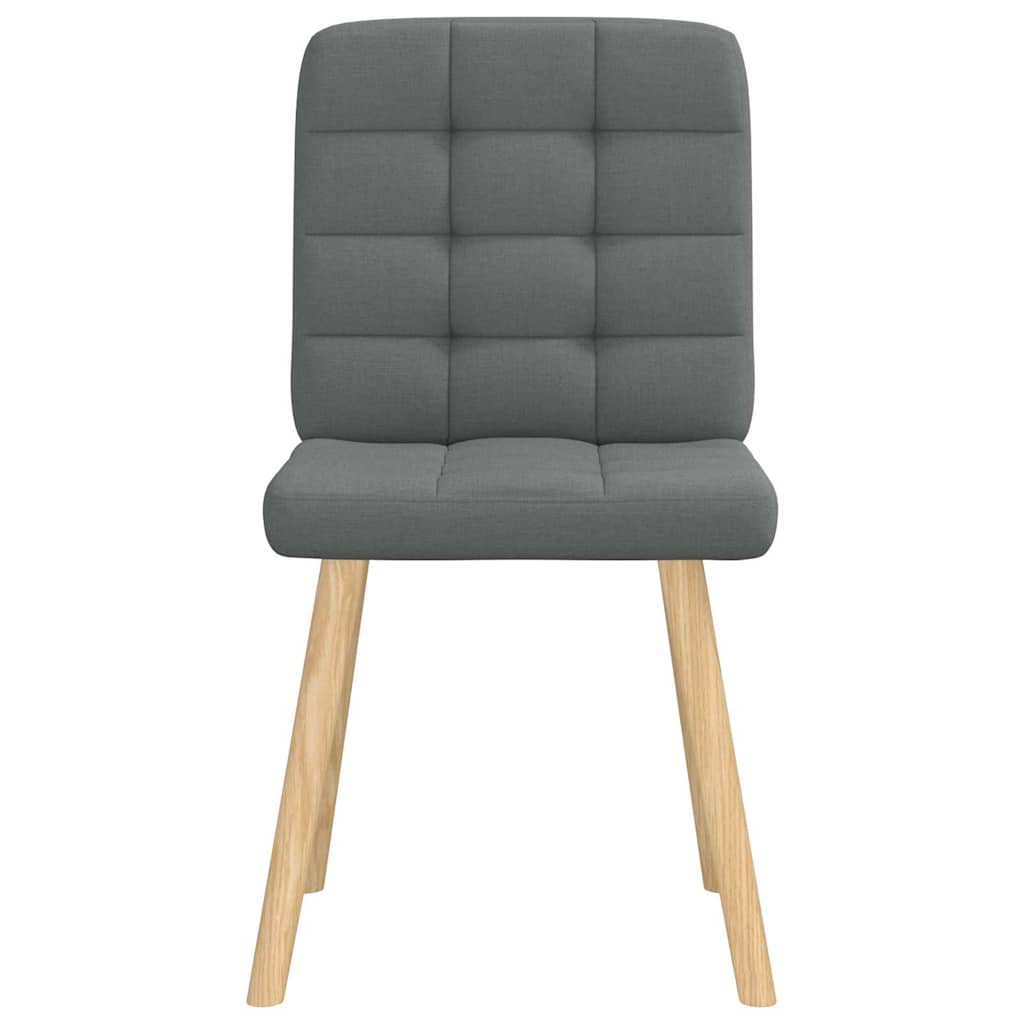 Cadeiras de jantar 6 pcs tecido cinzento-escuro