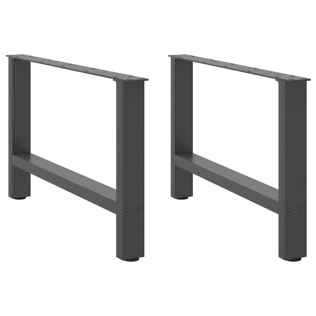 Pés para mesa de centro antracite 2 peças 70x(42-43) cm aço
