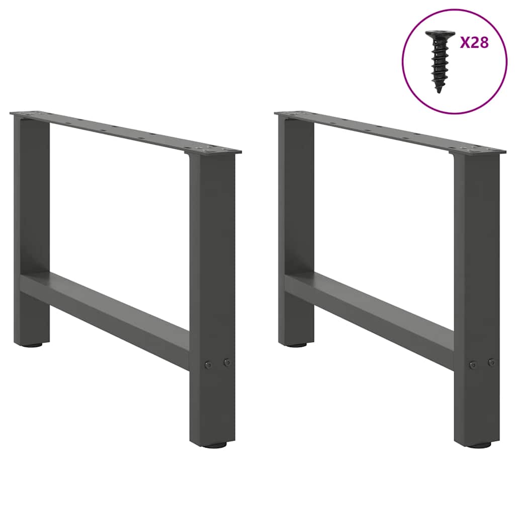 Pés para mesa de centro antracite 2 peças 70x(42-43) cm aço