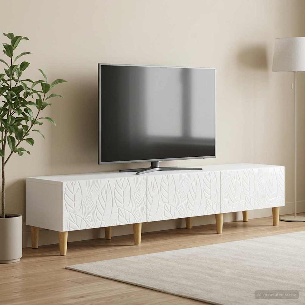 Gabinete para TV 147 x 34,5 x 30 cm branco brilhante