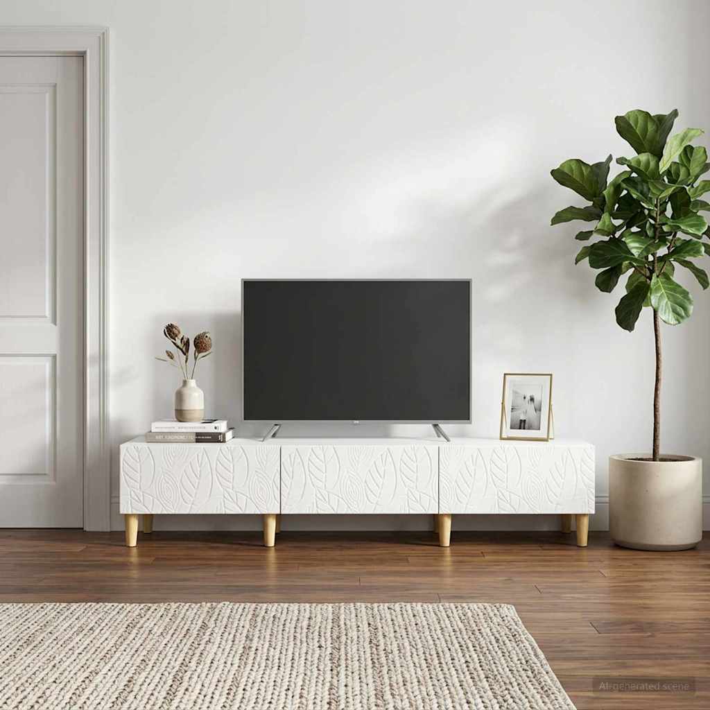 Gabinete para TV 147 x 34,5 x 30 cm branco brilhante
