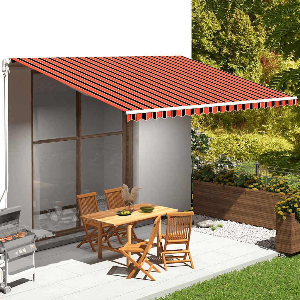 Tecido de substituição para toldo laranja e castanho 500x350 cm poliéster