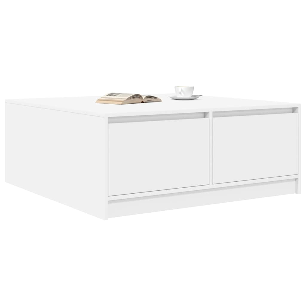Mesa de centro com gavetas 100x100x40 cm branco
