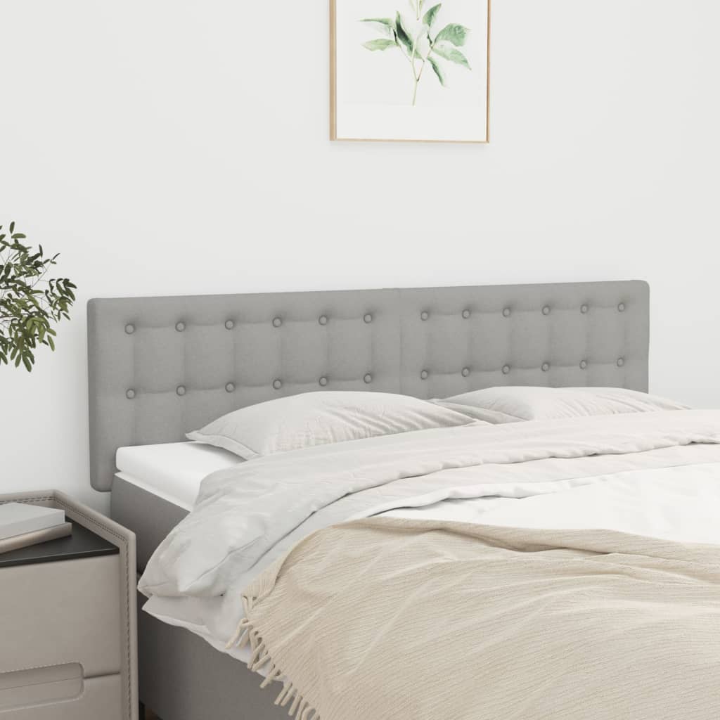 Cabeceiras cinzento-claro 144x5x78/88 cm tecido