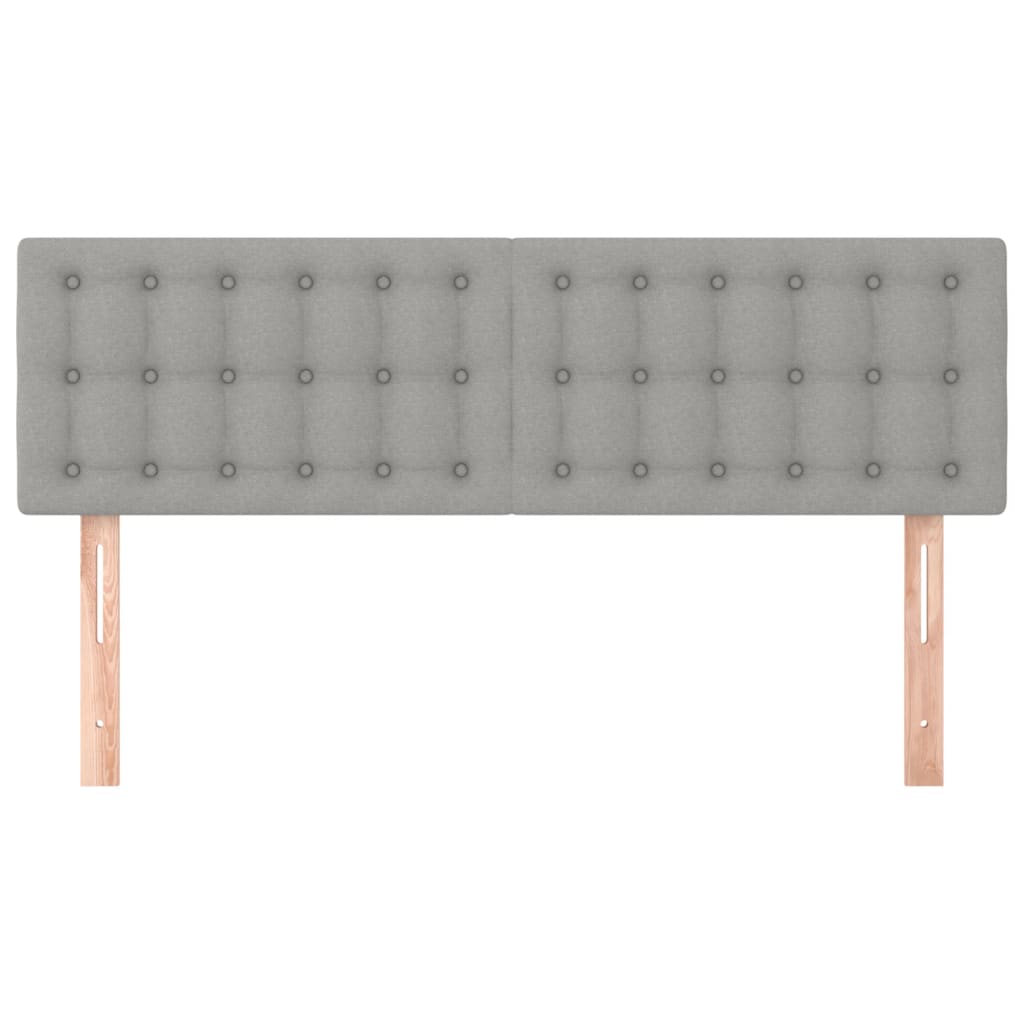 Cabeceiras cinzento-claro 144x5x78/88 cm tecido
