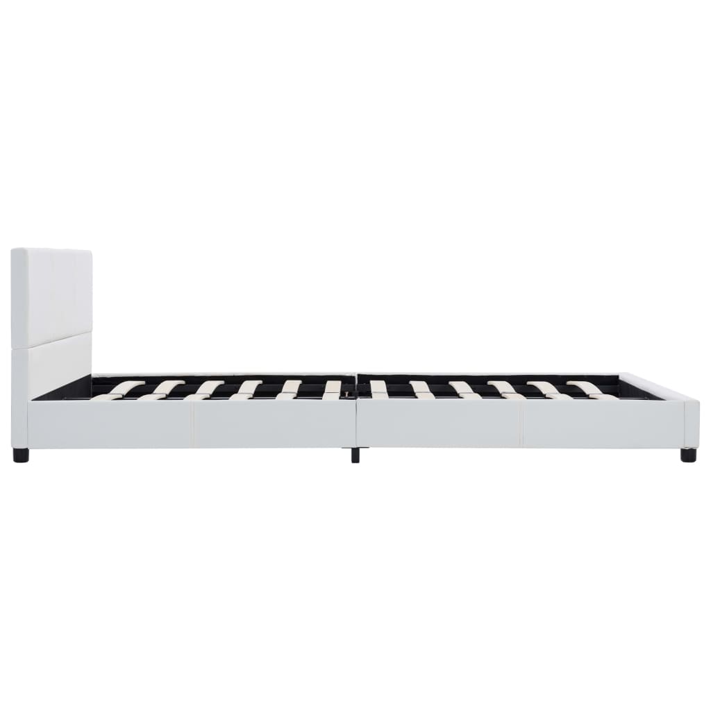 Estrutura de cama 140x200 cm couro artificial branco