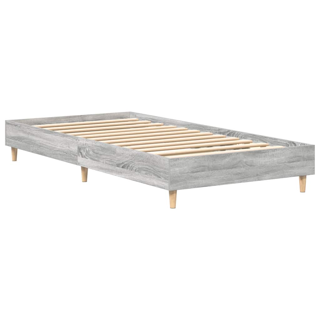Estrutura cama s/ colchão 100x200 cm cinzento sonoma
