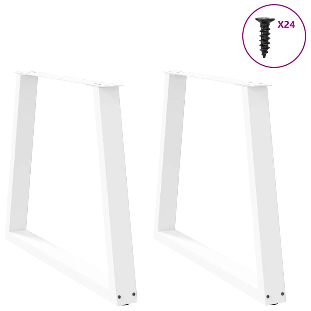 Pernas para mesa de jantar em v, 2 peças, branco, 80x(72-73,3) cm, aço
