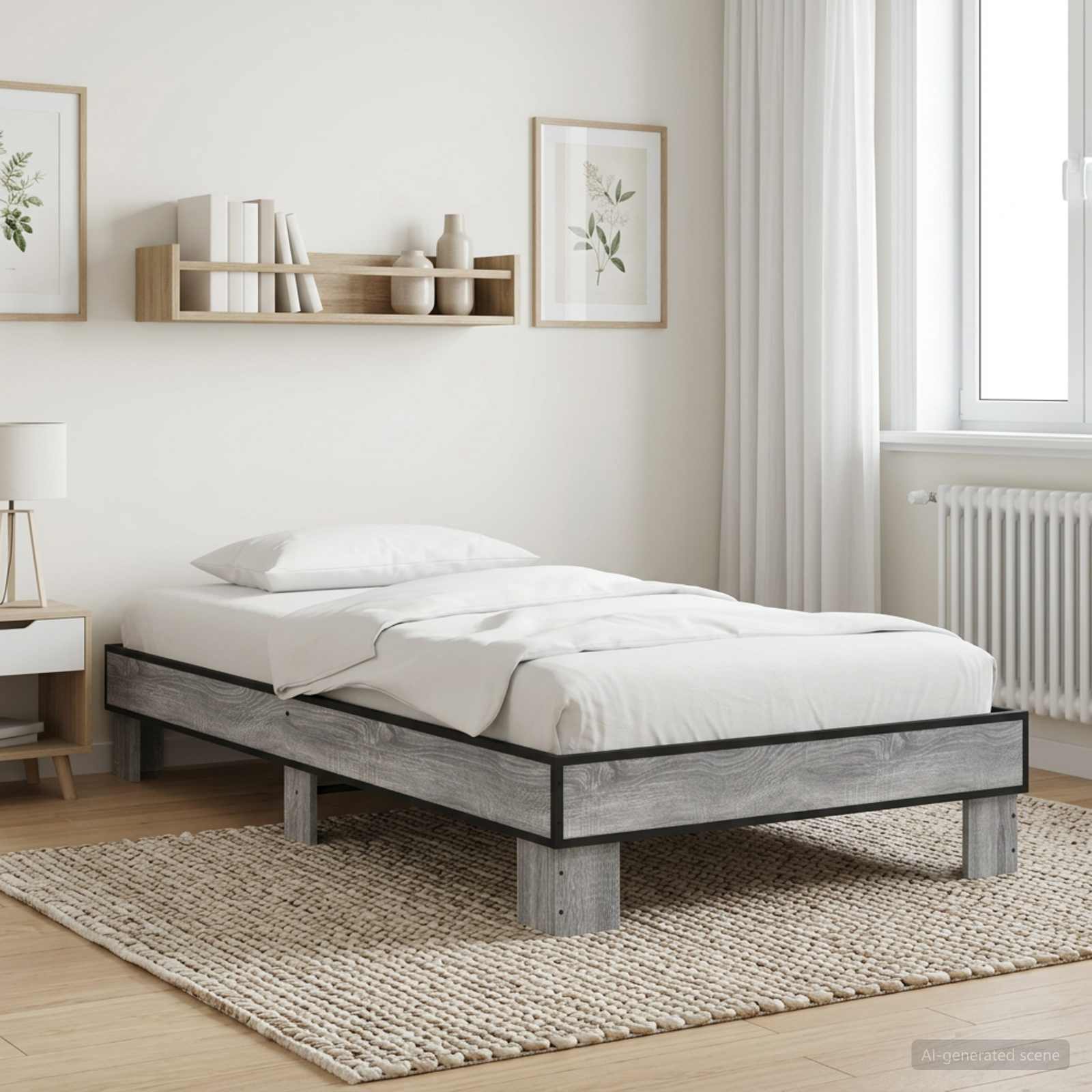 Estrutura da cama sonoma cinzento 80 x 200 cm