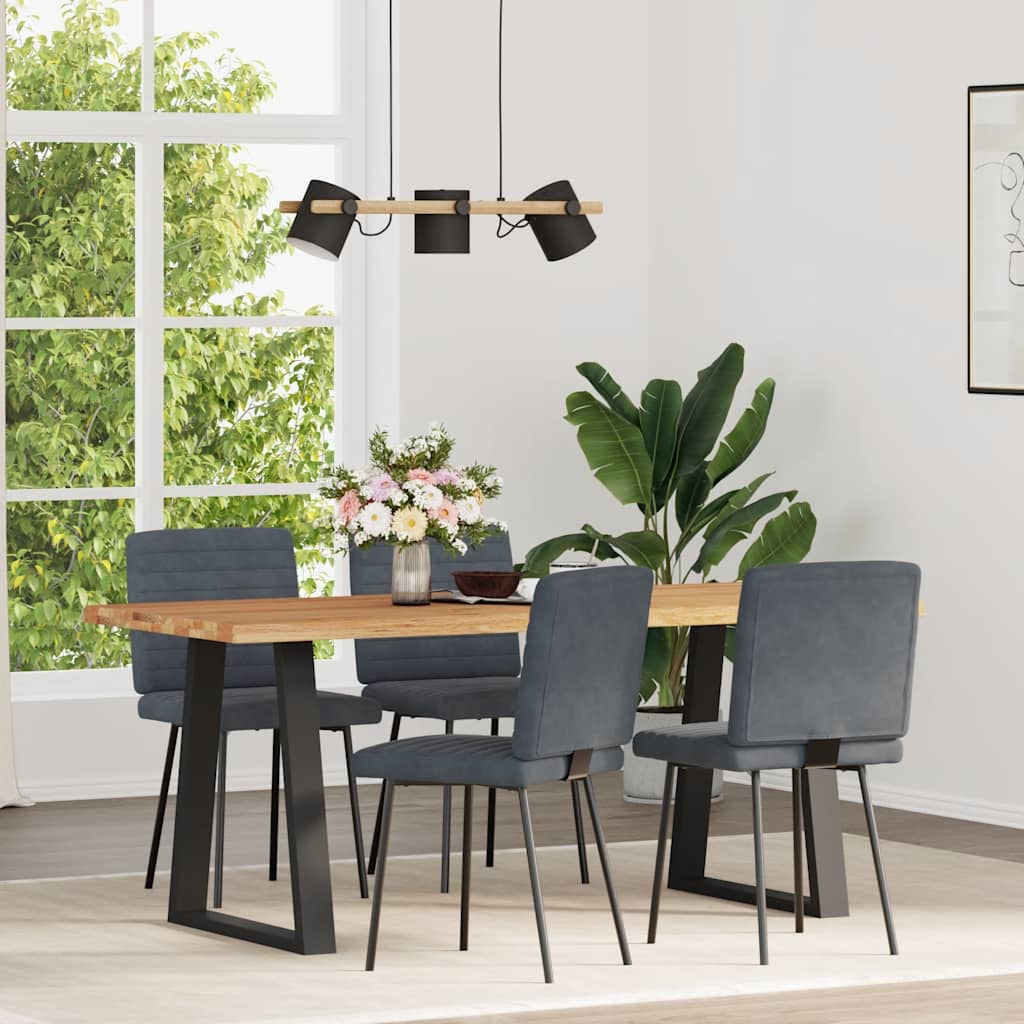 Cadeiras de jantar 4 pcs veludo cinzento-escuro