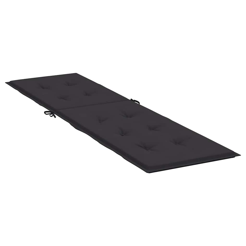 Almofadão para cadeira de terraço (75+105)x50x4 cm preto