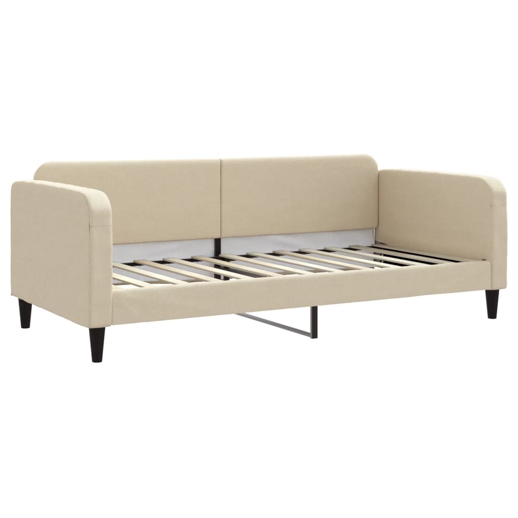 Sofá-cama com gavetão e gavetas 90x200 cm tecido cor creme