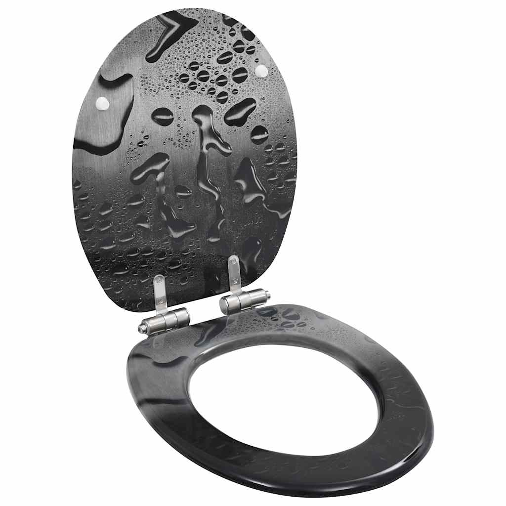 Assentos sanita 2 pcs c/ tampas fecho suave MDF design gotas