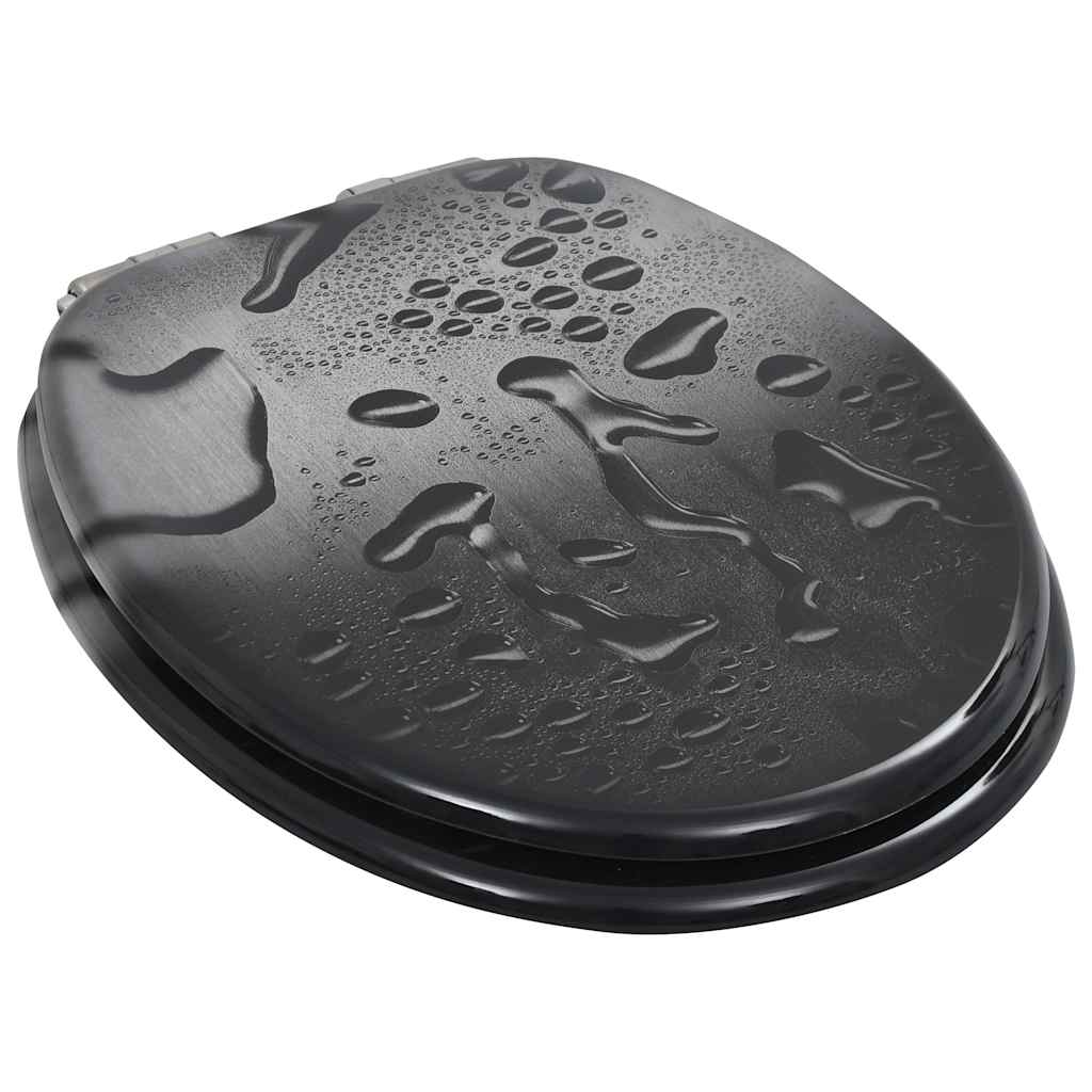 Assentos sanita 2 pcs c/ tampas fecho suave MDF design gotas