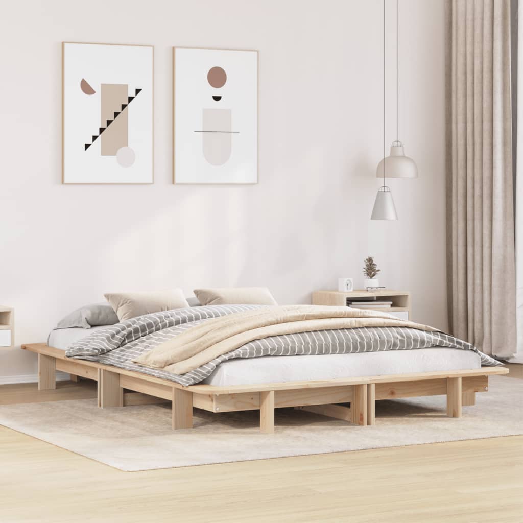 Cama sem colchão 120x200 cm madeira de pinho maciça