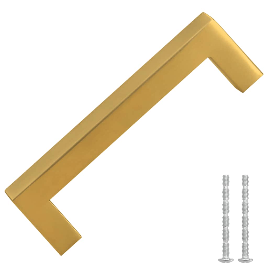 Puxadores para móveis 10 pcs 96 mm aço inoxidável dourado