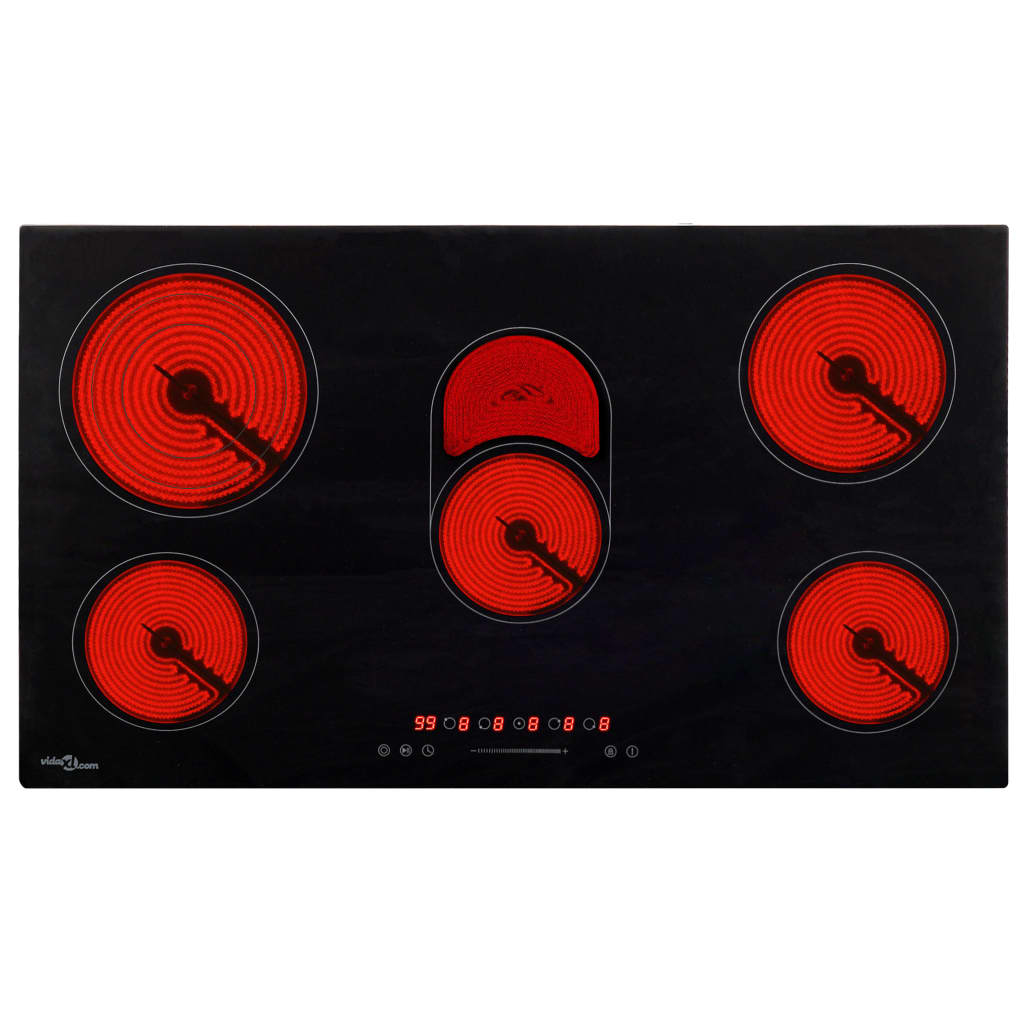 Placa de cerâmica com 5 discos ecrã tátil 8500 w 77 cm