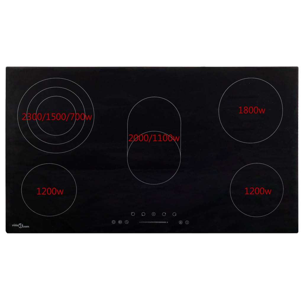 Placa de cerâmica com 5 discos ecrã tátil 8500 w 77 cm
