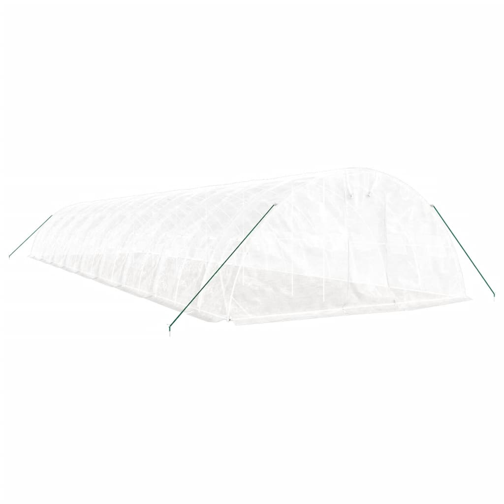 Estufa com estrutura de aço 90 m² 18x5x2,3 m branco