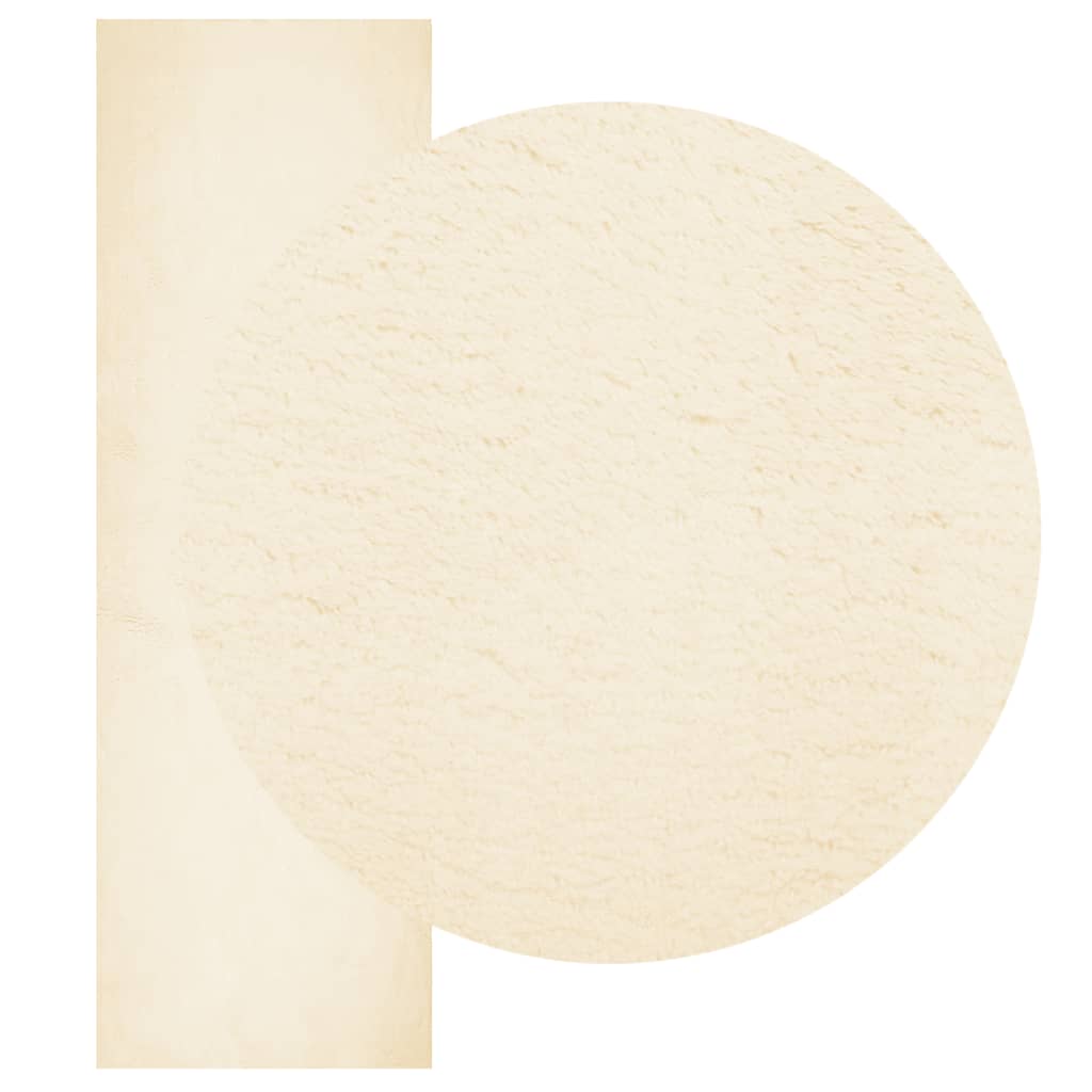 Tapete pelo curto macio e lavável huarte 80x250 cm cor creme
