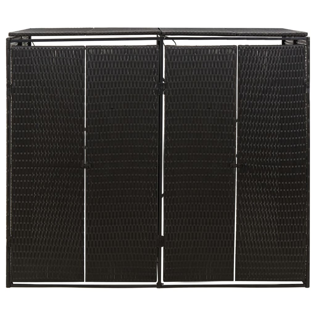 Unidade dupla p/ caixotes do lixo 140x80x117 vime PE preto
