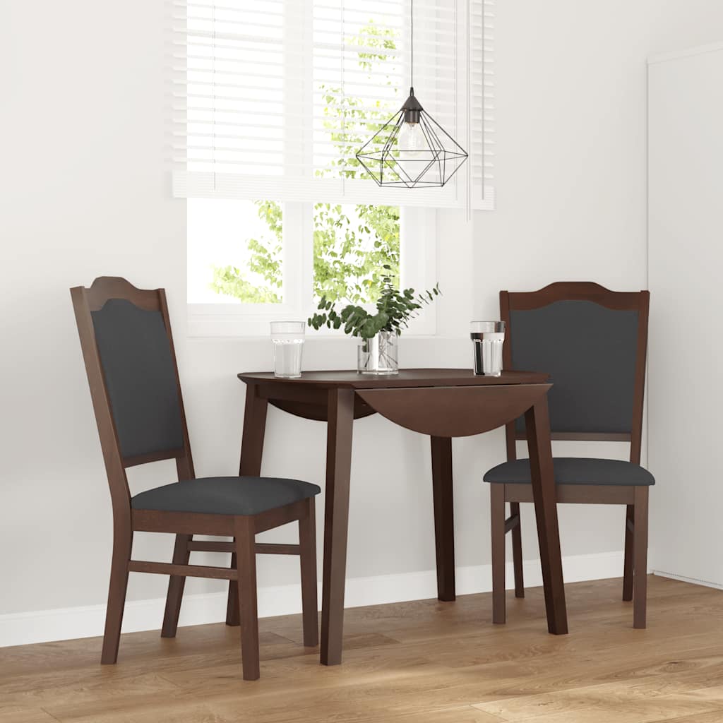Cadeiras de jantar com almofadões 2 pcs madeira maciça castanho