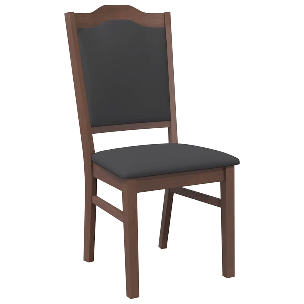 Cadeiras de jantar com almofadões 2 pcs madeira maciça castanho