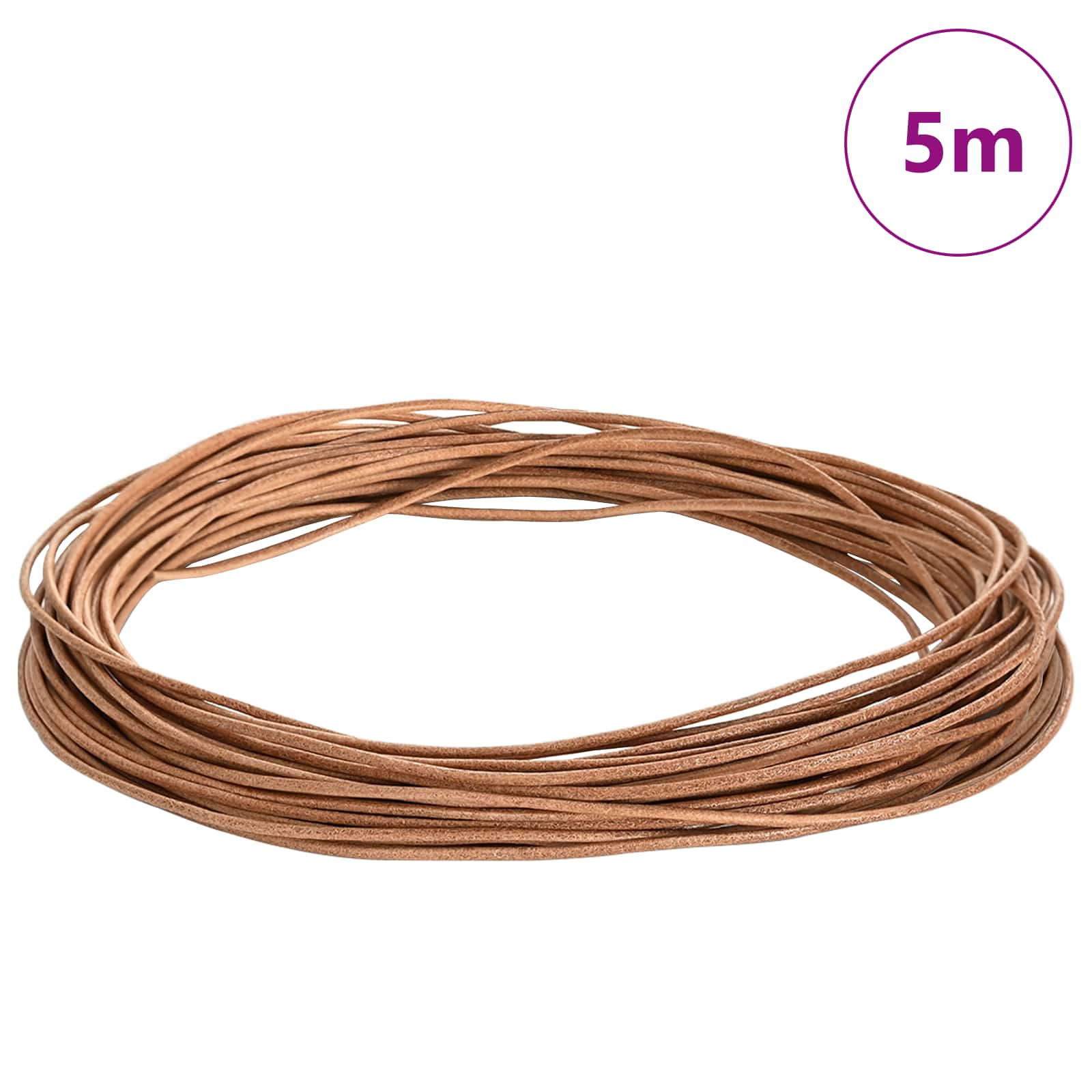 Corda de couro castanho ø1,5 mm x 5 m couro