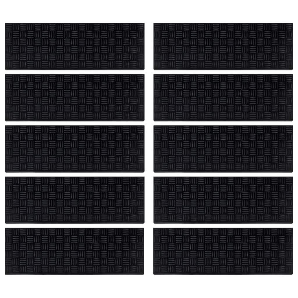 Tapetes para degraus de escada 10 pcs 25x75 cm borracha