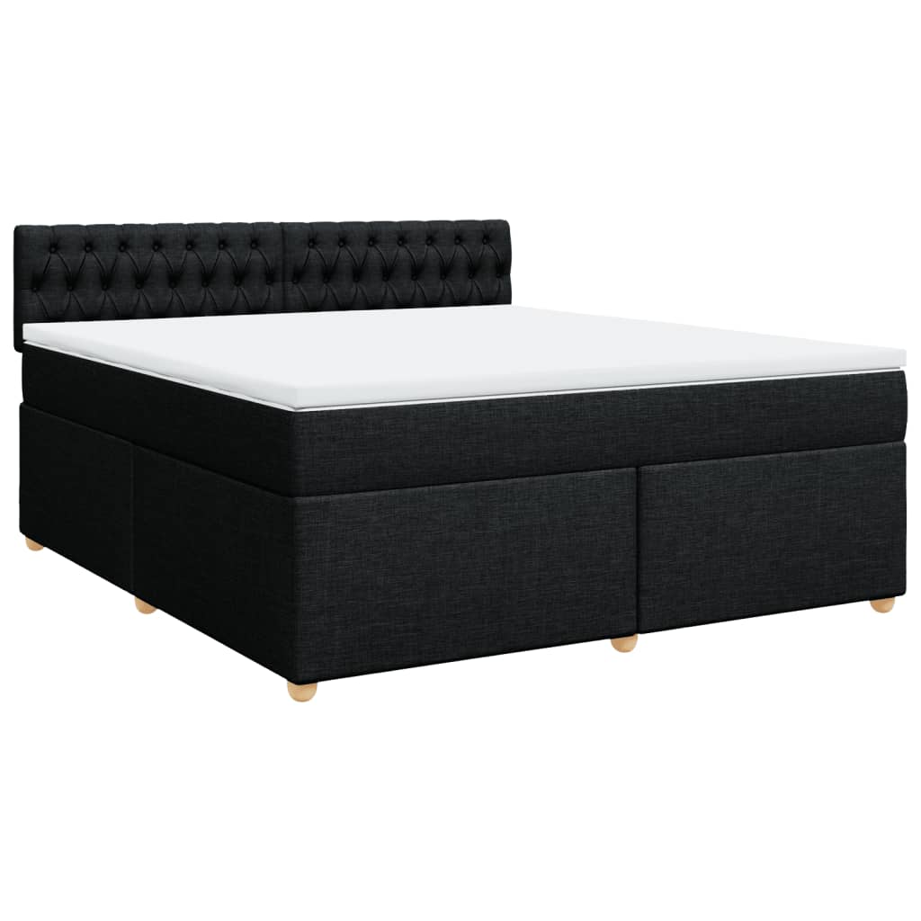Cama com molas/colchão 180x200 cm tecido preto
