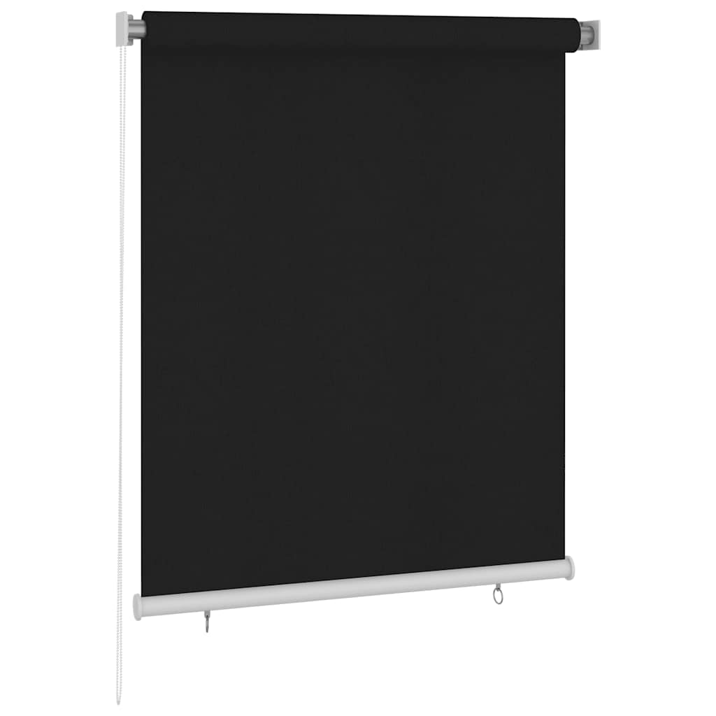 Estore de rolo para exterior 125 (l) x 140 (a) cm preto