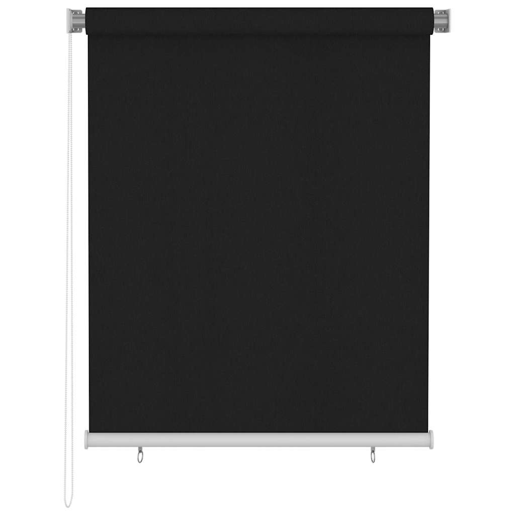 Estore de rolo para exterior 125 (l) x 140 (a) cm preto