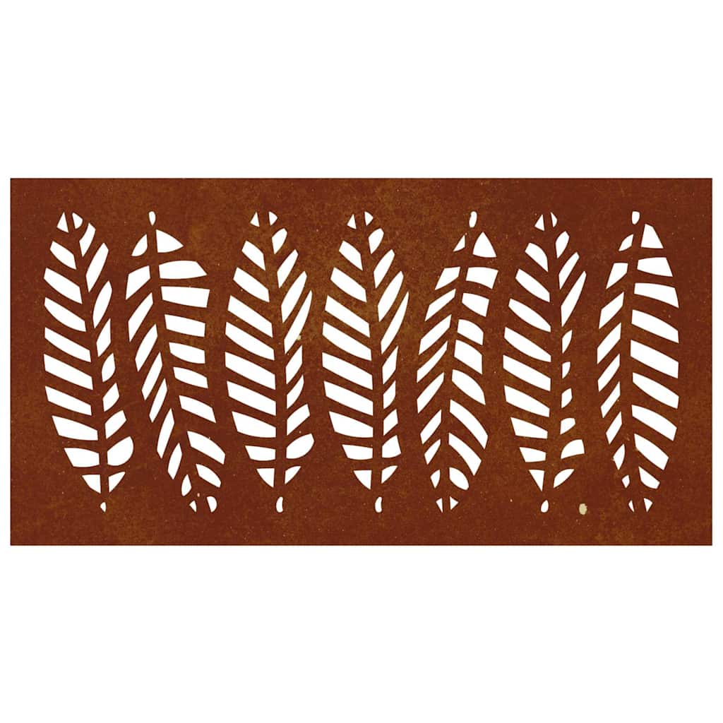 Decoração p/ muro de jardim 105x55 cm aço corten design folhas