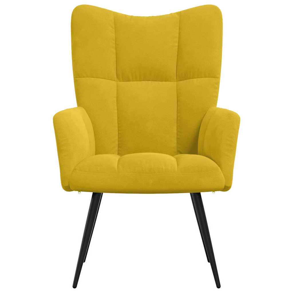 Cadeira de descanso veludo amarelo mostarda