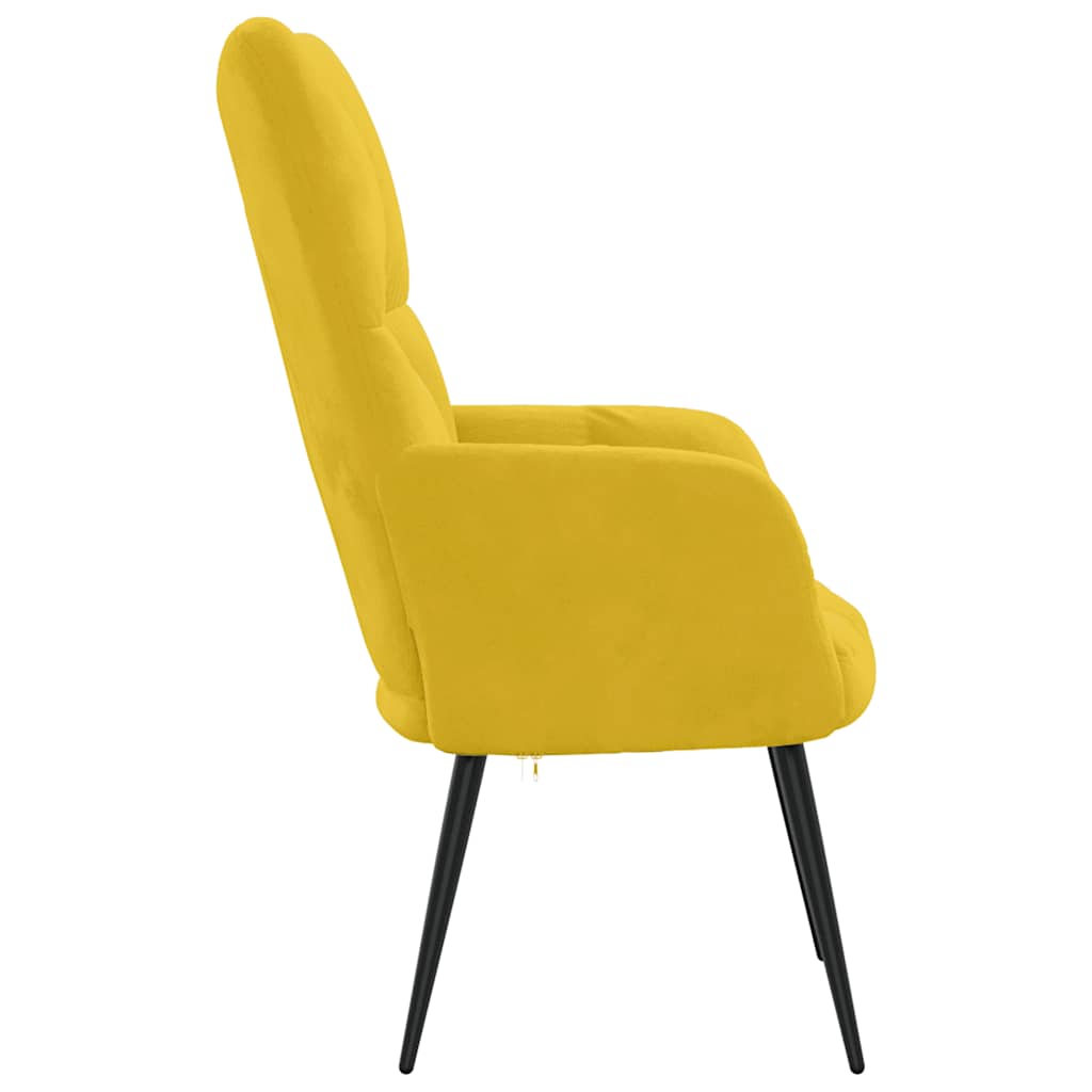 Cadeira de descanso veludo amarelo mostarda