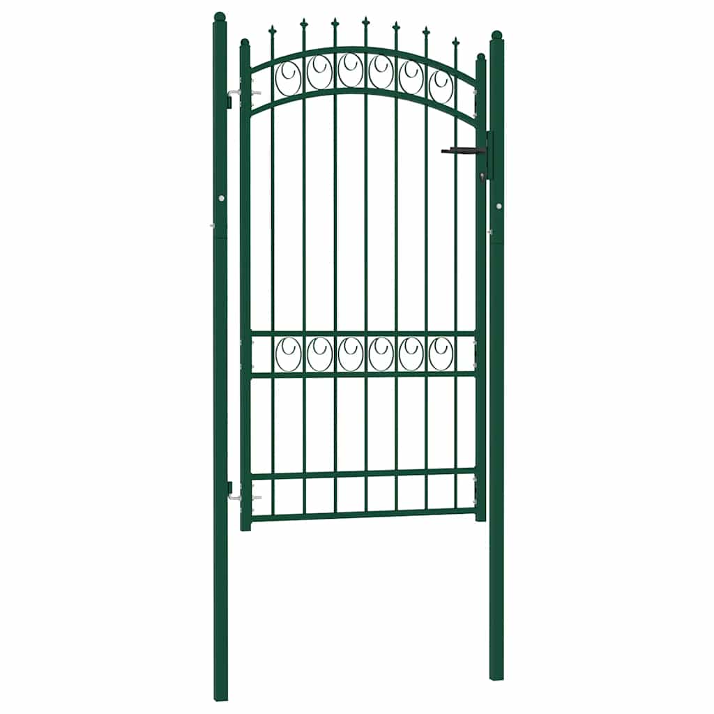 Portão de cerca emmen com pontas de aço 103x134,5 cm verde