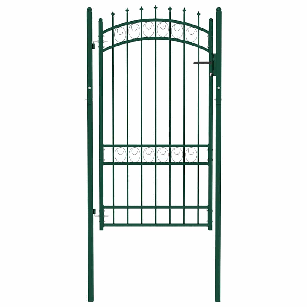 Portão de cerca emmen com pontas de aço 103x134,5 cm verde