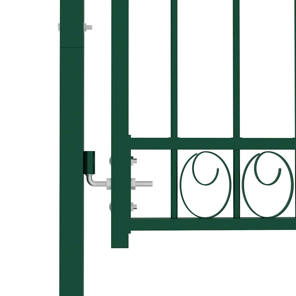 Portão de cerca emmen com pontas de aço 103x134,5 cm verde